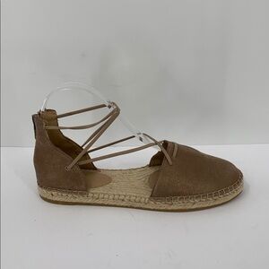 Eileen Fisher Lace-up Espadrille Shoe bronze strappy metallic flat new 8.5